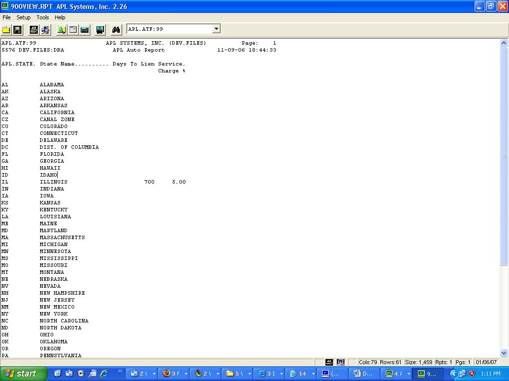 APLVIEWER Text Report